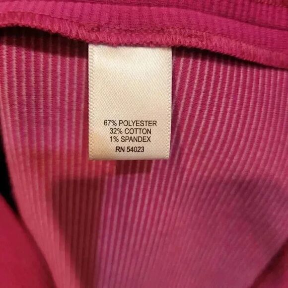 Banana Republic Women's Fuschia Poly/Cotton/Spandex V-Neck Short Sleeve Pleated - Picture 14 of 14